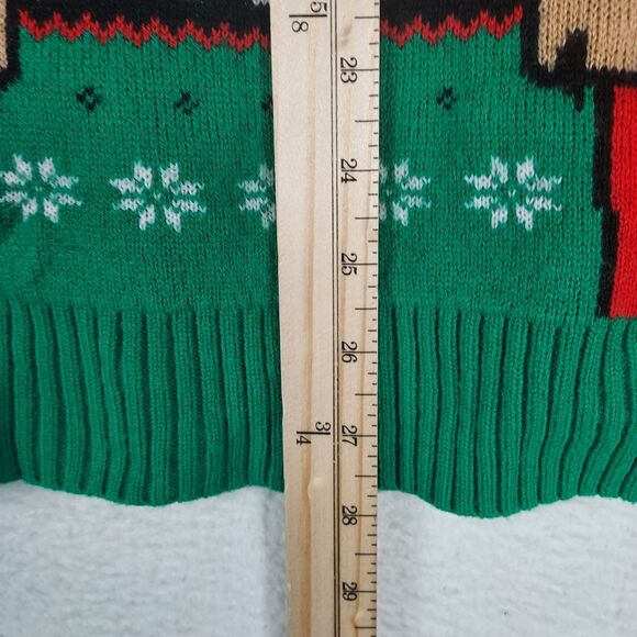 TStars Women’s Santa Claws Ugly Christmas Sweater Size Large Red Green Cat - Picture 6 of 9